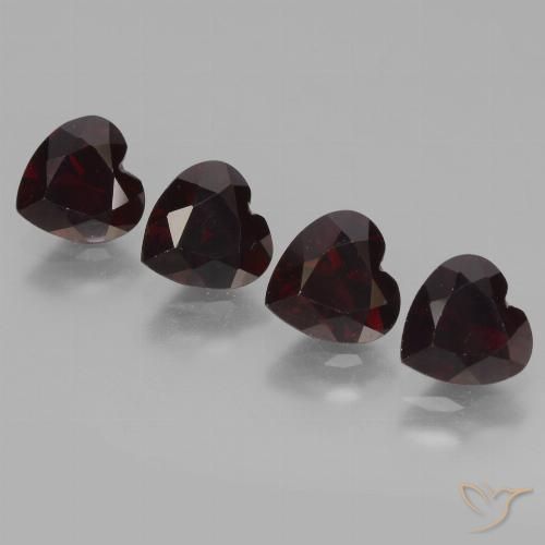 3.74ctw Naturale Rosso nerastro Granato Piropo, Cuore, VVS-VS