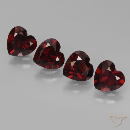 3.29ctw Naturale Rosso Sangue Profondo Granato Piropo, Cuore, VVS-VS