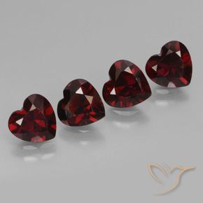 Gemme di Granato Piropo Rosso Sangue Profondo naturale da 3.29 ct, Cuore, VVS-VS