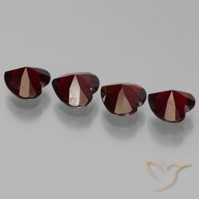 Gemme di Granato Piropo Rosso Sangue Profondo naturale da 3.29 ct, Cuore, VVS-VS