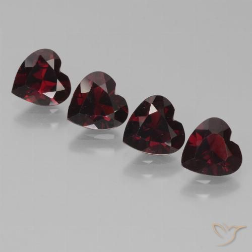 3.16ctw Naturale Rosso nerastro Granato Piropo, Cuore, VVS-VS
