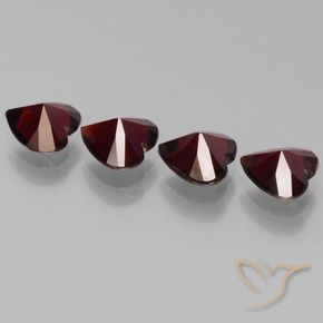 Gemme di Granato Piropo Rosso nerastro naturale da 3.16 ct, Cuore, VVS-VS