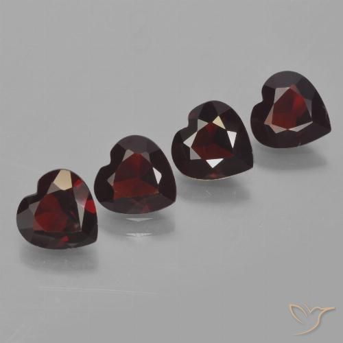 3.17ctw Naturale Rosso scuro Granato Piropo, Cuore, VVS-VS