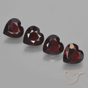 Gemme di Granato Piropo Rosso scuro naturale da 3.17 ct, Cuore, VVS-VS