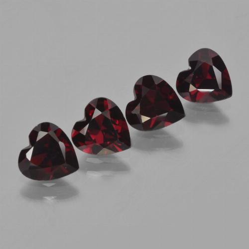 Gemme di Granato Piropo Rosso nerastro naturale da 3.02 ct, A forma di cuore, VVS-VS