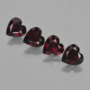 Gemme di Granato Piropo Rosso nerastro naturale da 3.02 ct, A forma di cuore, VVS-VS