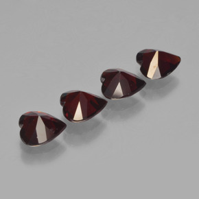 Gemme di Granato Piropo Rosso nerastro naturale da 3.02 ct, A forma di cuore, VVS-VS