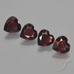 Granato piropo naturale rosso da 2,95 ct, a forma di cuore, VVS-VS