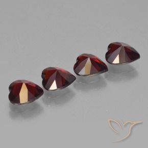 Granato piropo naturale rosso da 2,95 ct, a forma di cuore, VVS-VS
