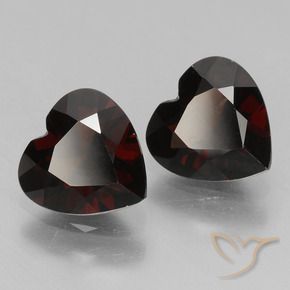 Gemme di Granato Piropo Rosso scuro naturale da 1.73 ct, Cuore, VVS-VS