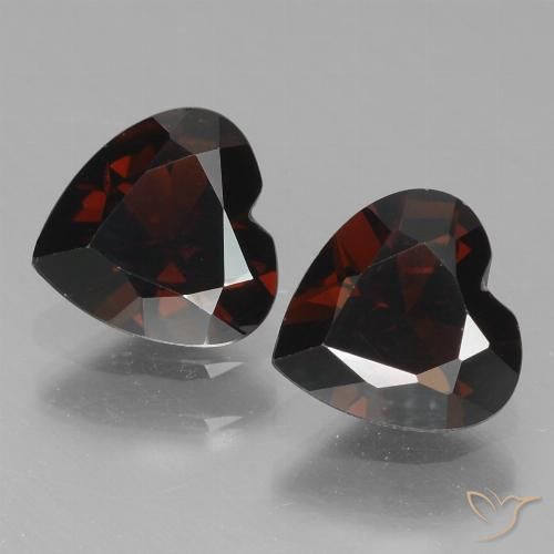 1.68ctw Naturale Rosso nerastro Granato Piropo, Cuore, VVS-VS