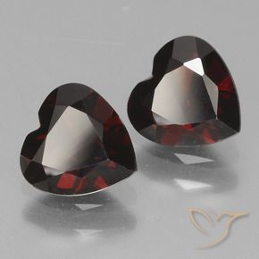 Gemme di Granato Piropo Rosso nerastro naturale da 1.68 ct, Cuore, VVS-VS