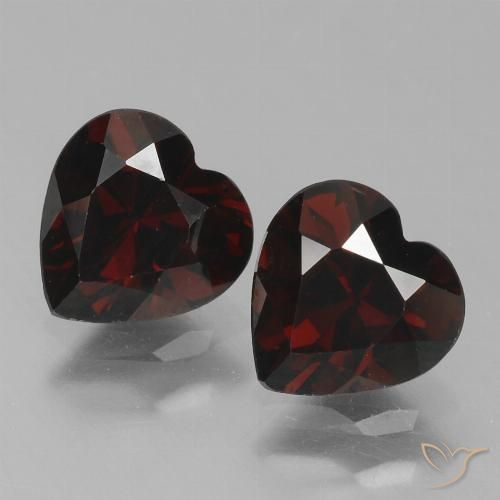 1.77ctw Naturale Rosso nerastro Granato Piropo, Cuore, VVS-VS