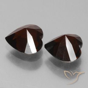 Gemme di Granato Piropo Rosso nerastro naturale da 1.77 ct, Cuore, VVS-VS