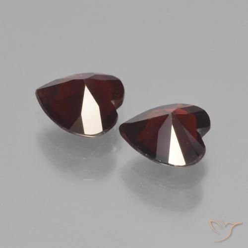 Gemme di Granato Piropo Rosso nerastro naturale da 1.45 ct, Cuore, VVS-VS