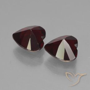 Gemme di Granato Piropo Rosso scuro naturale da 1.79 ct, Cuore, VVS-VS