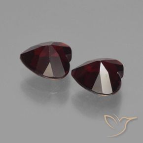 Gemme di Granato Piropo Rosso scuro naturale da 1.78 ct, Cuore, VVS-VS