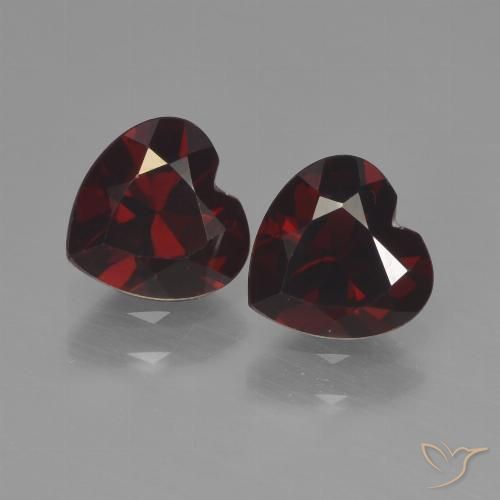 1.77ctw Naturale Rosso scuro Granato Piropo, Cuore, VVS-VS