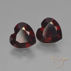 Gemme di Granato Piropo Rosso scuro naturale da 1.77 ct, Cuore, VVS-VS