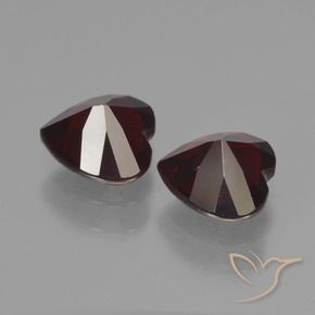 Gemme di Granato Piropo Rosso scuro naturale da 1.77 ct, Cuore, VVS-VS
