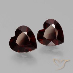 Gemme di Granato Piropo Rosso scuro naturale da 1.87 ct, Cuore, VVS-VS