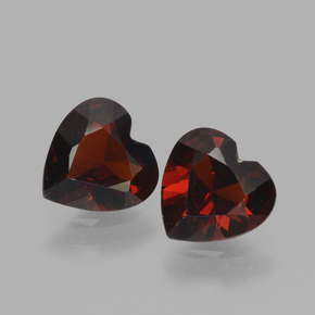 Gemme di granato piropo rosso nerastro naturale da 1,48 ct, a forma di cuore, VVS-VS