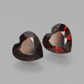 Gemme di granato piropo rosso nerastro naturale da 1,48 ct, a forma di cuore, VVS-VS