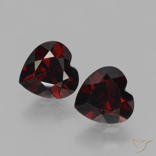 1.74ctw Naturale Rosso nerastro Granato Piropo, Cuore, VVS-VS
