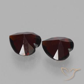 Gemme di Granato Piropo Rosso nerastro naturale da 1.74 ct, Cuore, VVS-VS