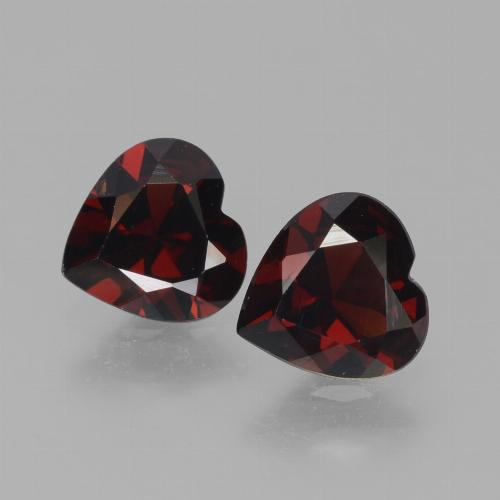 Granato piropo naturale rosso da 1,52 ct, a forma di cuore, VVS-VS