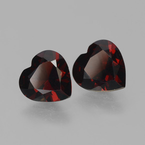 Granato piropo naturale rosso da 1,52 ct, a forma di cuore, VVS-VS