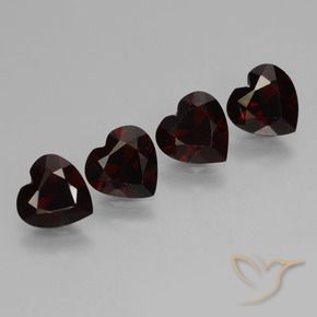 Gemme di Granato Piropo Rosso nerastro naturale da 2.88 ct, Cuore, VVS-VS