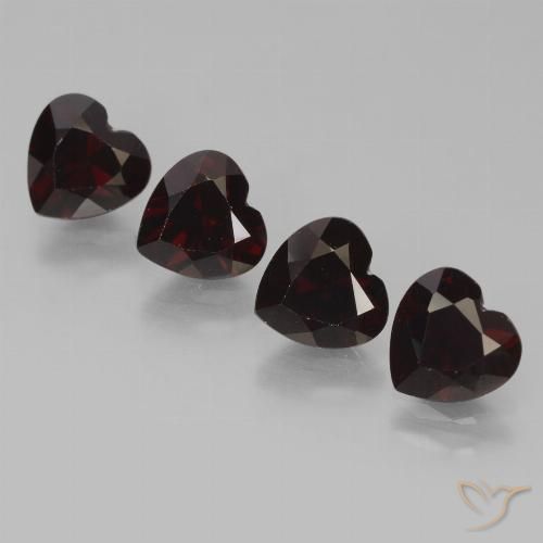 3.81ctw Naturale Rosso scuro Granato Piropo, Cuore, VVS-VS