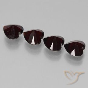 Gemme di Granato Piropo Rosso scuro naturale da 3.81 ct, Cuore, VVS-VS