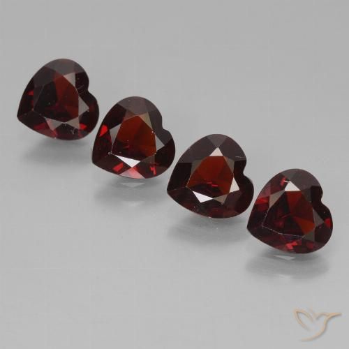 3.07ctw Naturale Rosso scuro Granato Piropo, Cuore, VVS-VS