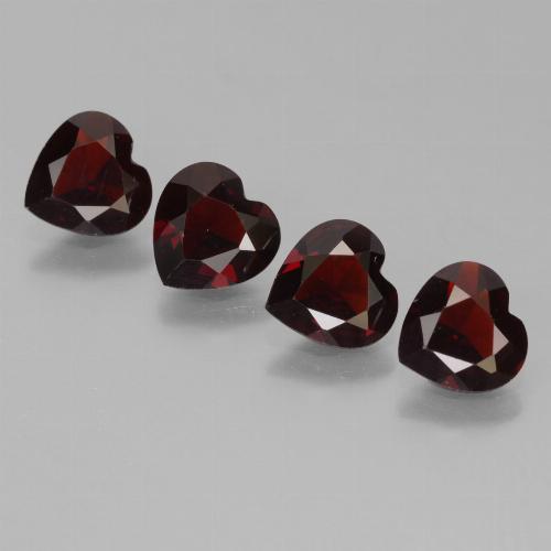 Granato piropo naturale rosso da 2,74 ct, a forma di cuore, VVS-VS