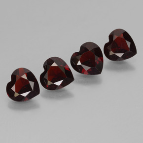 Granato piropo naturale rosso da 2,74 ct, a forma di cuore, VVS-VS