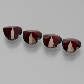 Granato piropo naturale rosso da 2,74 ct, a forma di cuore, VVS-VS