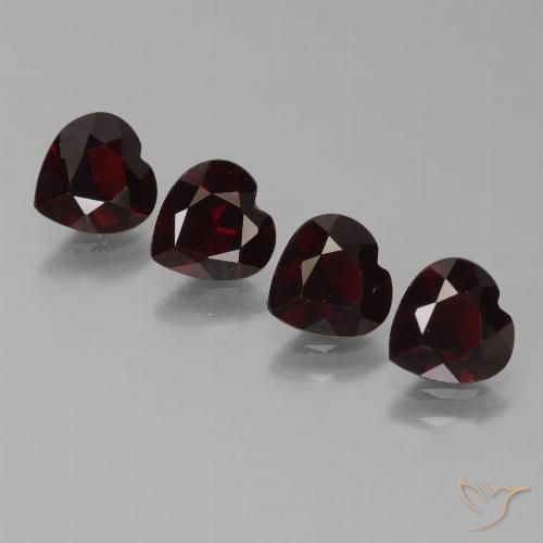 2.98ctw Naturale Rosso nerastro Granato Piropo, Cuore, VVS-VS