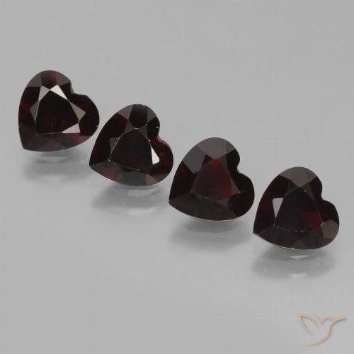 3.23ctw Naturale Rosso nerastro Granato Piropo, Cuore, VVS-VS
