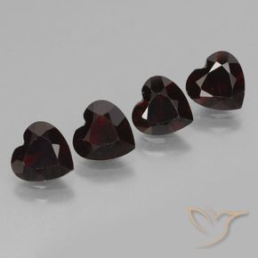 Gemme di Granato Piropo Rosso nerastro naturale da 3.23 ct, Cuore, VVS-VS