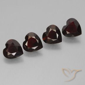 Gemme di Granato Piropo Rosso scuro naturale da 2.75 ct, Cuore, VVS-VS