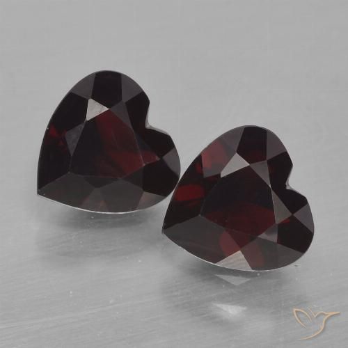 1.63ctw Naturale Rosso nerastro Granato Piropo, Cuore, VVS-VS