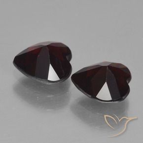 Gemme di Granato Piropo Rosso scuro naturale da 1.59 ct, Cuore, VVS-VS