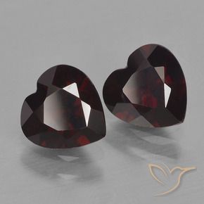 Gemme di Granato Piropo Rosso scuro naturale da 1.82 ct, Cuore, VVS-VS
