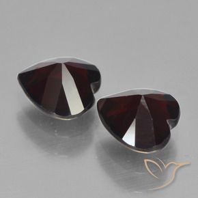 Gemme di Granato Piropo Rosso scuro naturale da 1.82 ct, Cuore, VVS-VS