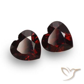 Gemme di Granato Piropo Rosso nerastro naturale da 1.77 ct, Cuore, VVS-VS