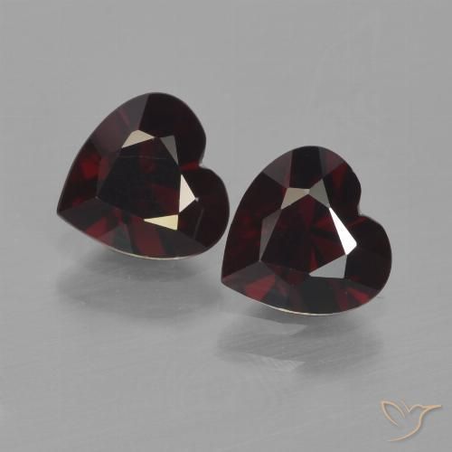 1.73ctw Naturale Rosso nerastro Granato Piropo, Cuore, VVS-VS