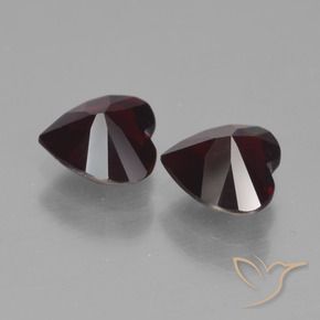Gemme di Granato Piropo Rosso nerastro naturale da 1.73 ct, Cuore, VVS-VS
