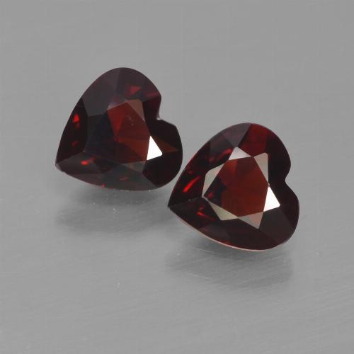 Granato piropo naturale rosso da 1,48 ct, a forma di cuore, VVS-VS